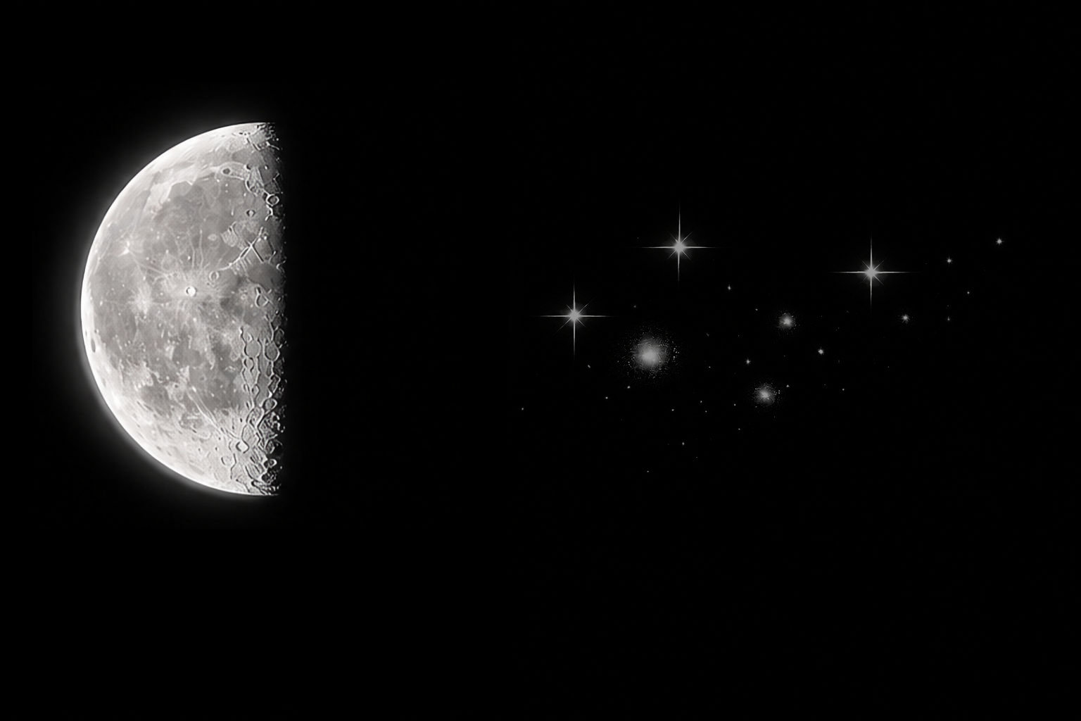 Selûne shows herself as a waning half moon